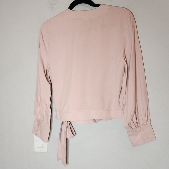 Everlane 100% Silk Pink Wrap Long Sleeve Top Washable Size 4 - Picture 7 of 14